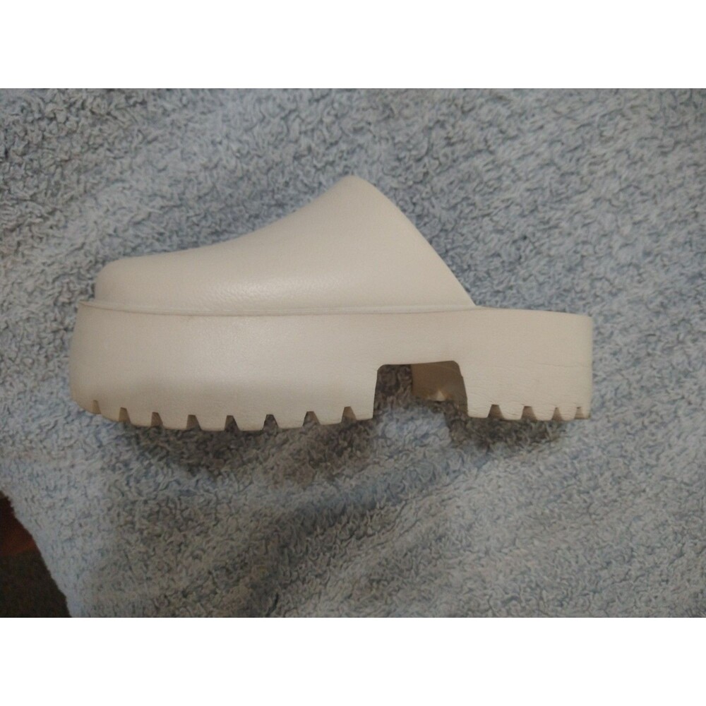 Beach Platform Chunky Clogs Shoes Size 9 Cream Boho Beachy Y2K - Picture 4 of 10